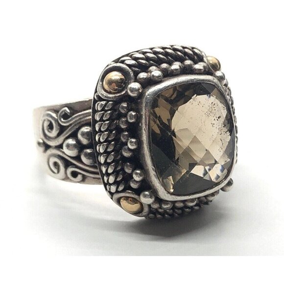 18k Gold and Sterling Silver Ring 925 Size 9.5 BA Bali Suarti Vintage - Picture 1 of 10